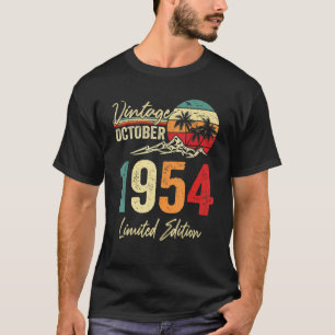 Camiseta 68 anos Vintage outubro de 1954 68º aniversário