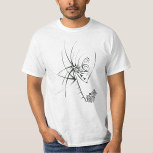 Camiseta 68 Arte de Tatuagem Tribal Abstrata Preto e Branco