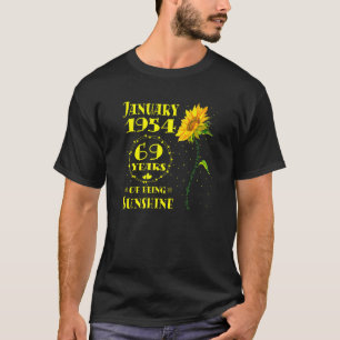 Camiseta 69. º aniversário 69 anos Nascer de girassol Janei