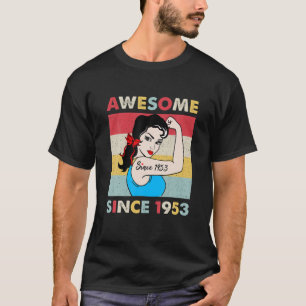 Camiseta 69 Anos 69 Aniversário Mulheres Vintage 1953 Aniv