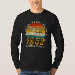 Camiseta 69 Anos De Idade No Dia 1952 Incrível Desde O Sess