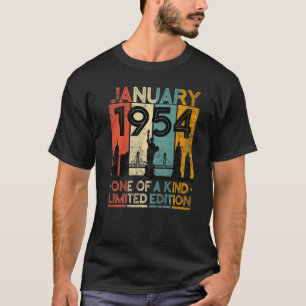 Camiseta 69 Anos Vintage Janeiro 1954 Homens De Aniversário