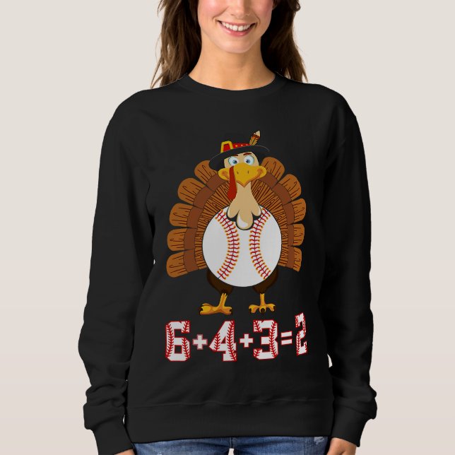 Camiseta 6+4+3 2 Baseball Turkey Thanksgiving 643 double pl (Frente)