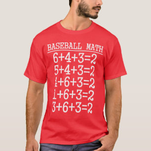 Camiseta 6 4 3 2 Presente de Matemática de Beisebol Jogo de