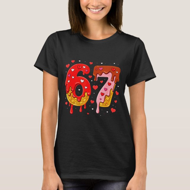 Camiseta 6 7 Cream Drip Six Seven Meme Valentine's Day Men  (Frente)
