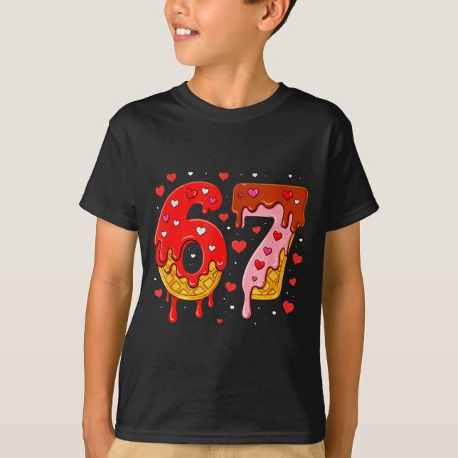 Camiseta 6 7 Cream Drip Six Seven Meme Valentine's Day Men  (Frente)