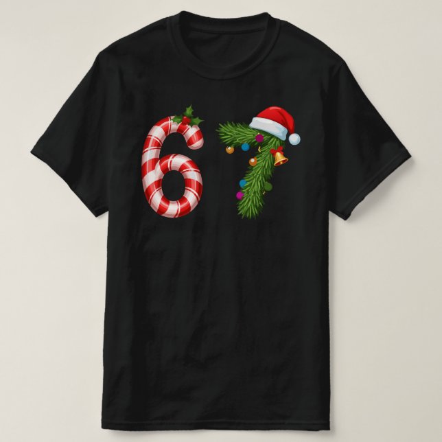 Camiseta 6 7 Meme Christmas Six Seven  Funny Meme (Frente do Design)