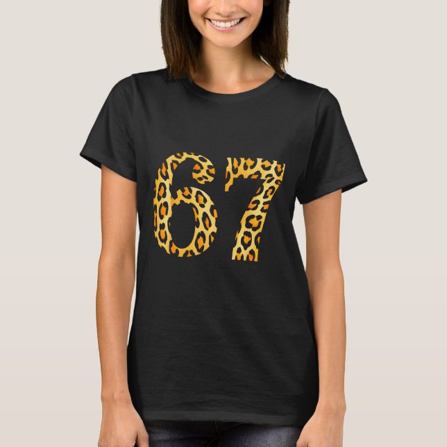 Camiseta 6-7 Meme Leopard Cheetah Cool Six-seven  (Frente)