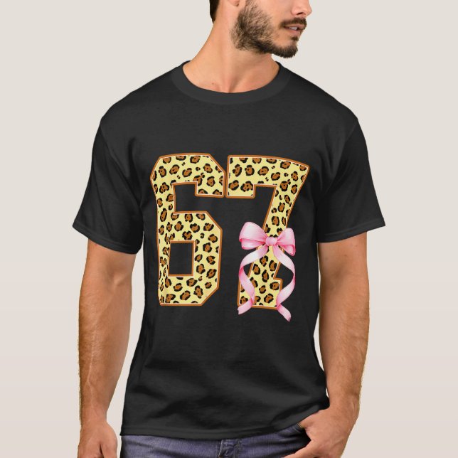 Camiseta 6-7 Meme Leopard Cheetah Cool Six-seven Funny 67 G (Frente)