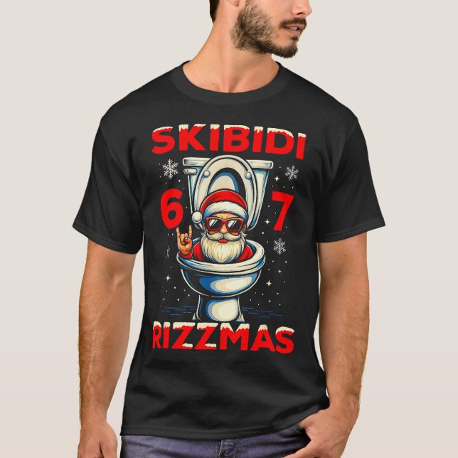 Camiseta 6-7 Meme Slang Christmas Nice Naughty 67 Funny  (Frente)