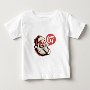 Camiseta 6 7 Natal Seis Sete Brainrot Papai Noel