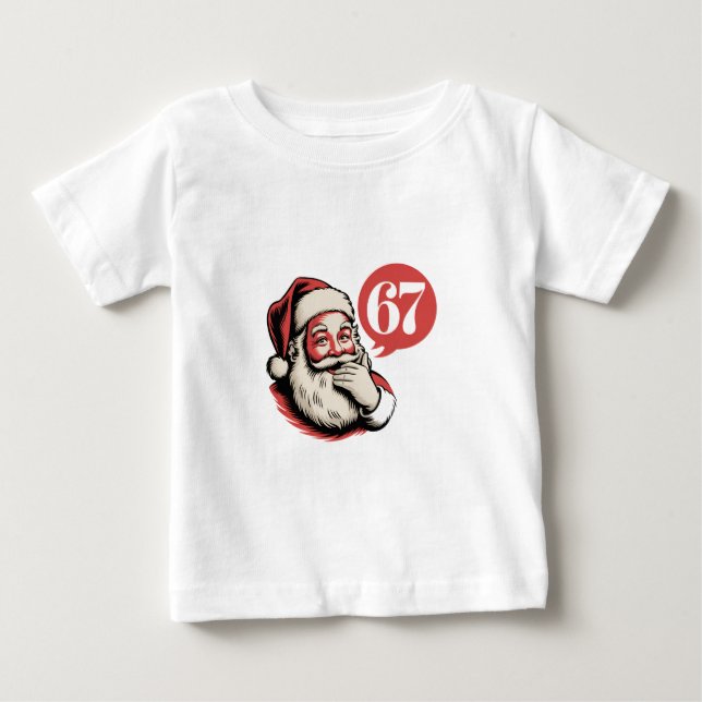 Camiseta 6 7 Natal Seis Sete Brainrot Papai Noel (Frente)