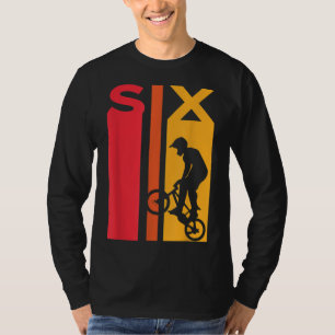 Camiseta 6 Aniversário De 6 Anos Crianças Bmx Bike Lover B-