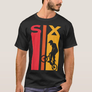 Camiseta 6 Aniversário De 6 Anos Crianças Bmx Bike Lover B-