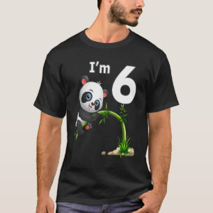 Camiseta 6 Aniversário De 6 Anos Festa Animal Panda 2