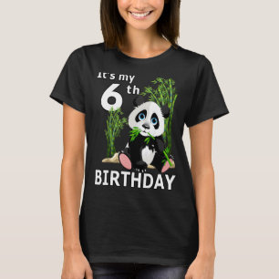 Camiseta 6 Aniversário De 6 Anos Festa Animal Panda 7