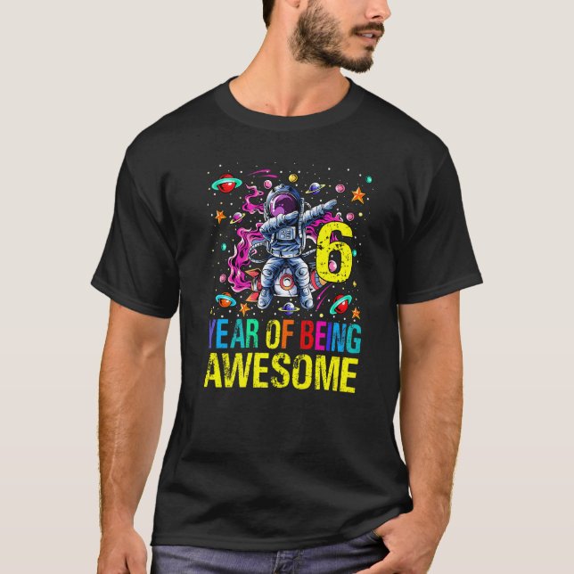 Camiseta 6 Aniversário De Ser Astronauta Espetacular (Frente)