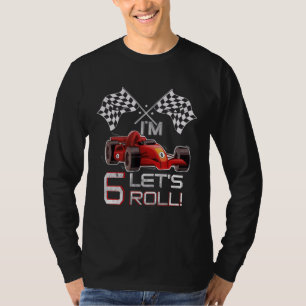 Camiseta 6 Aniversário Race Car 6 Anos De Idade, Cabeça De 