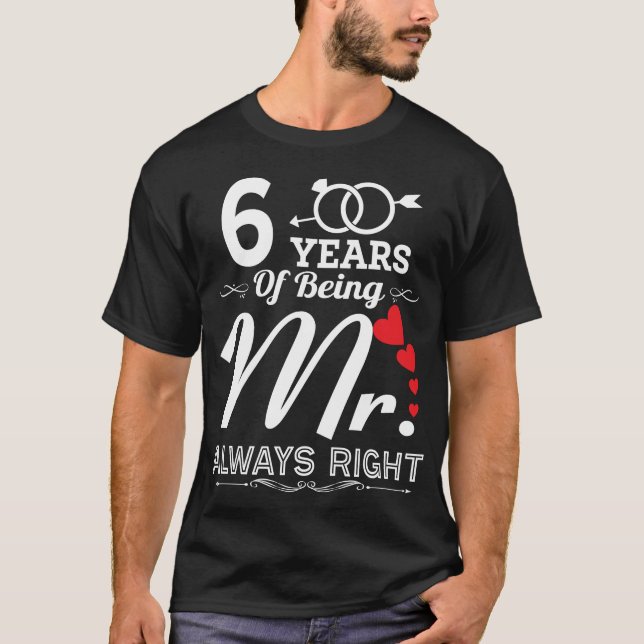 Camiseta 6 Anos De Ser O Sr. Husband 6 (Frente)