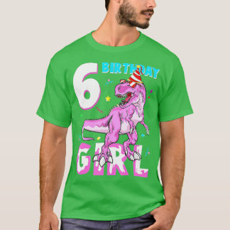 Camiseta 6 Anos Oferece 6 de Aniversário Dinossauro T Rex