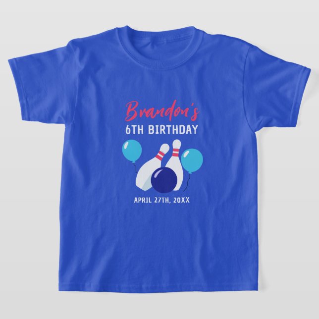 Camiseta 6 Azul e Vermelho Vibrante - Aniversário (Postura )