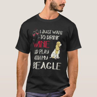 Camiseta 6 Beber Vinho E Brincar Com O Meu Beagle