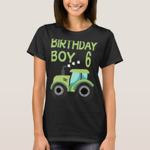 Camiseta 6 Birthday Boy de 6 anos de idade Par de Trator de