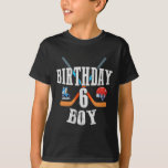 Camiseta 6 Birthday Boy Ice Hockey 6 Anos<br><div class="desc">6 Birthday Boy Ice Hockey 6 Anos Festa de Esquadrão de Aniversário</div>