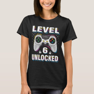 Camiseta 6 Birthday Boy Level 6 Unlocked Video Gamer 6 Ye