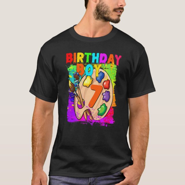 Camiseta 6 Birthday Boy Painting B Day 6 Anos Festa (Frente)