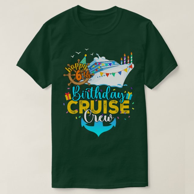 Camiseta 6 Birthday Cruise Crew (Frente do Design)
