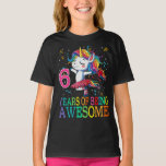Camiseta 6 Birthday Dabbing Unicorn Party - Presente De 6 A<br><div class="desc">6 Birthday Dabbing Unicorn Party Gift,  6 Anos,  Raparigas,  Aniversário,  Unicórnio,  Aniversário,  Unicórnio,  Corno de Aniversário,  Correspondência de Aniversário,  Correspondência de Aniversário do Unicórnio,  Correspondência de Família do Unicórnio,  Presentes de Aniversário do Unicórnio</div>