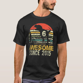Camiseta 6 Birthday Dinosaur 6 Anos Crianças Incríveis