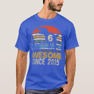 Camiseta 6 Birthday Dinossaur 6 Anos Crianças Desde