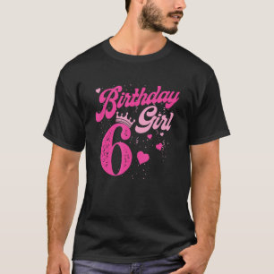 Camiseta 6 Birthday Girl Crown 6 Anos