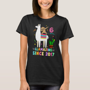 Camiseta 6 Birthday Girl Dab Sloth Riding Unicorn 2017 6