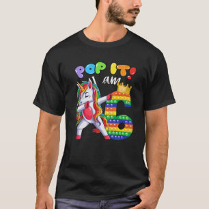 Camiseta 6 Birthday Girls Dabbing Unicorn Pop I Am 6 Y