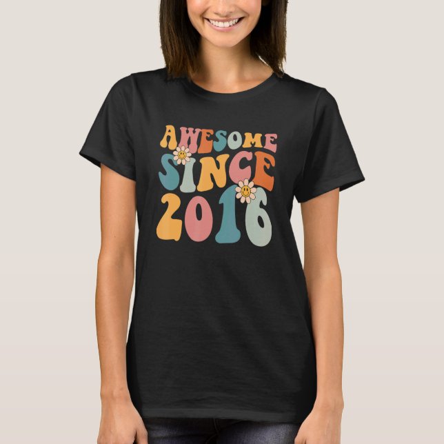 Camiseta 6 Birthday Incrível Desde 2016 Menino De 6 Anos Gi (Frente)