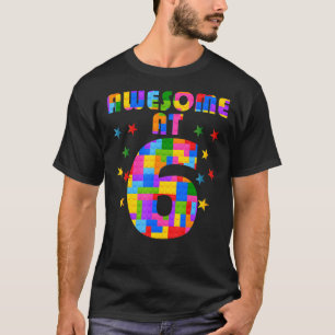 Camiseta 6 Birthday Kids 6 Building Blocks Tema P