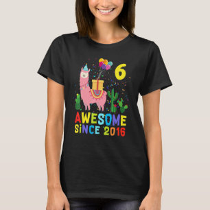 Camiseta 6 Birthday Llama Llamextraordinário desde 2016 6