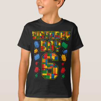 Camiseta 6 Birthday Master Builder 6 Anos Antigo Bloco