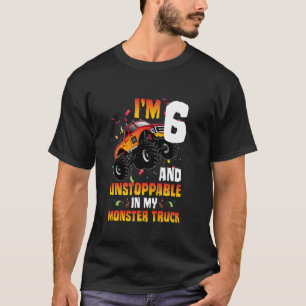 Camiseta 6 Birthday Monster Truck Bock Party 6 Anos K