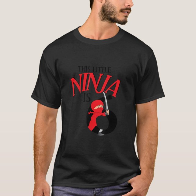 Camiseta 6 Birthday Ninja Sexta Festa Ninja de 6 Anos (Frente)