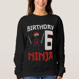 Camiseta 6 Birthday Ninja Tenho 6 anos Engraçado Ninja Bda