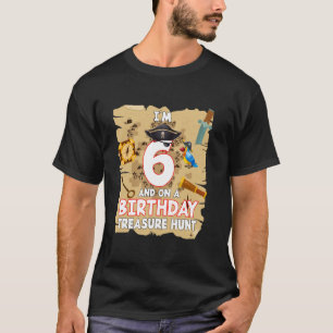 Camiseta 6 Birthday Pirate Boys Festa de aniversário 6 Anos