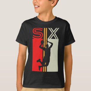 Camiseta 6 Birthday Retro Bysketbyll 6 Anos Menina