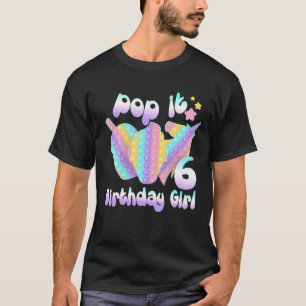 Camiseta 6 Birthday Unicorn Fidget Pop It Birthday Girl 6