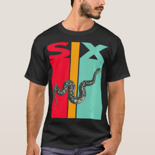 Camiseta 6 Birthday Vintage Cobra Pet Réptil de 6 anos de i