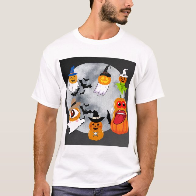 Camiseta 6 caracteres halloween (Frente)