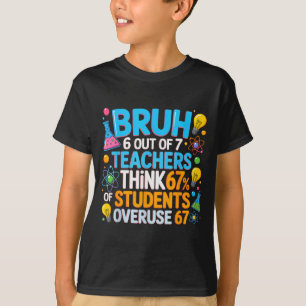 Camiseta 6 de 7 professores acham que 67% dos alunos abusam